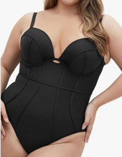 New Women's City Chic 1 Piece Swimsuit Black Grenada Underwire Plus Size 18