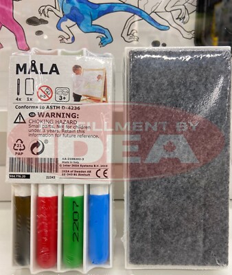 Brand New IKEA MALA Pack Whiteboard Pen With Holder/Erasers