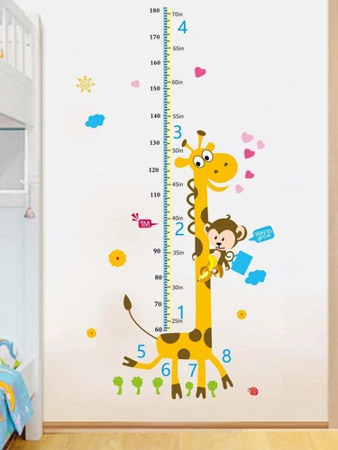 Kids Cartoon Graphic Height Growth Measurement Chart Wall Sticker Children - Picture 6 of 7