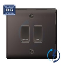 BG Black Nickel 2 Gang Custom Grid Switch Panel Kitchen Appliance