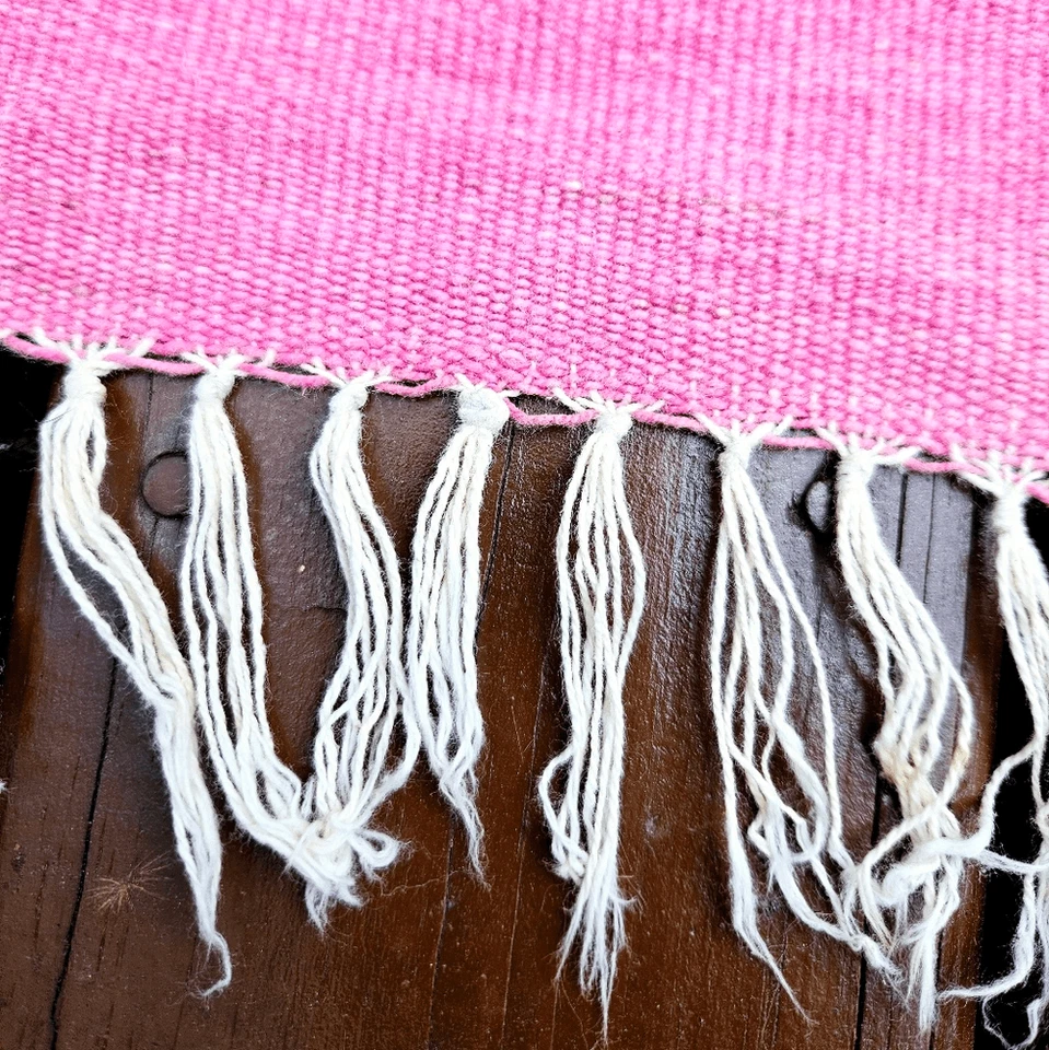 Alfombra de playa con flecos de algodón a rayas anudada a mano alfombra de tiro al aire libre 3x6 Foto 2 de 4