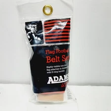Flag Football Belt Set 1 Belt W/ 2 Detachable Flags (Red) 42' Waist Adams...