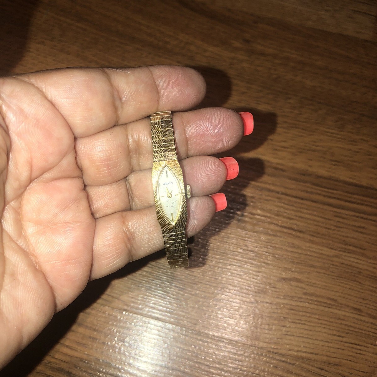 Montre Vintage Gruen Pour Femme - Mécanique 17 Rubis - Boîtier Et Bracelet Plaqué Or 10K - Années 40-50 - Fonctionne