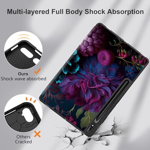 Case for Samsung Galaxy Tab S10+ 2024/S9 Plus/S9 FE Beautiful Fantasy Flower - Bild 8 von 8