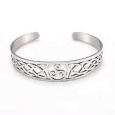 Stainless Steel Triskele Celtic Knot Bracelet Cuff