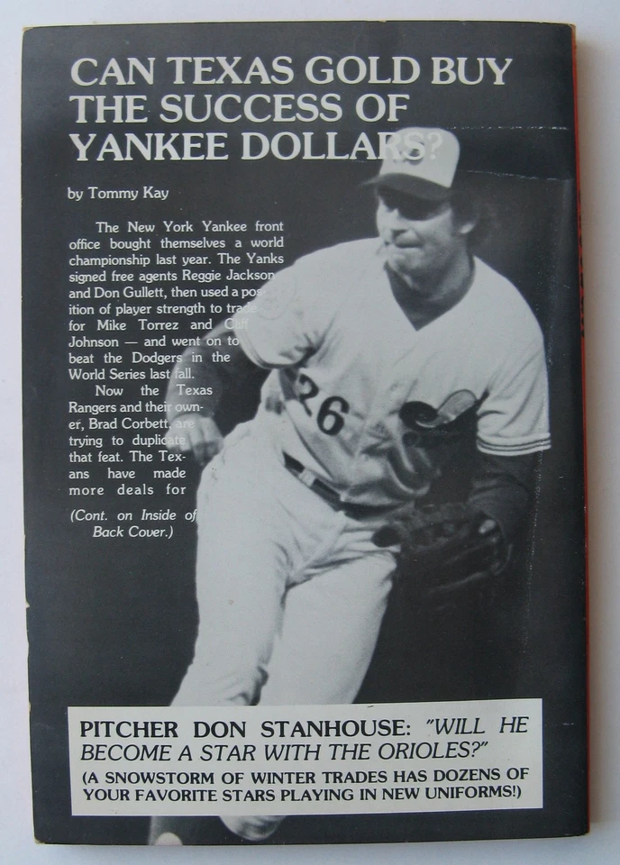 Libro de datos de béisbol de Tommy Kay 1978 - Rod Carew, Reggie Jackson, Reg. Smith, etc Foto 2 de 2