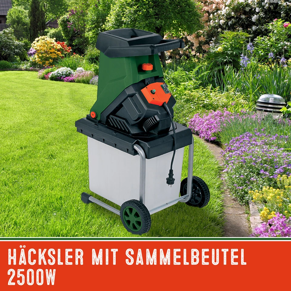 Gardebruk Messerhäcksler Elektrisch 3100 W max. 40 mm Aststärke 50 L Auffangbox - Bild 2 von 4