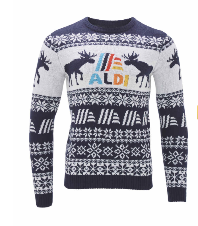 🎄Navy Aldi Mania Xmas Jumper Medium ⭐️ 🚚 Free And Quick