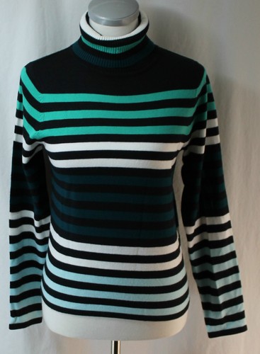 White Striped Turtleneck Sweater NWOT 