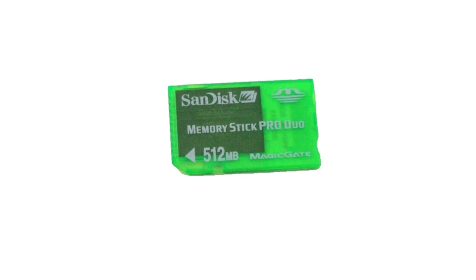 San Disk Memory Stick Pro Duo 512MB SDMSG-512 Translucent Green - Image 2 of 4