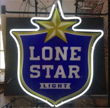 Texas Lone Star Neon Sign Lamp Light Visual Hanging Nightlight Garage Art 24x20