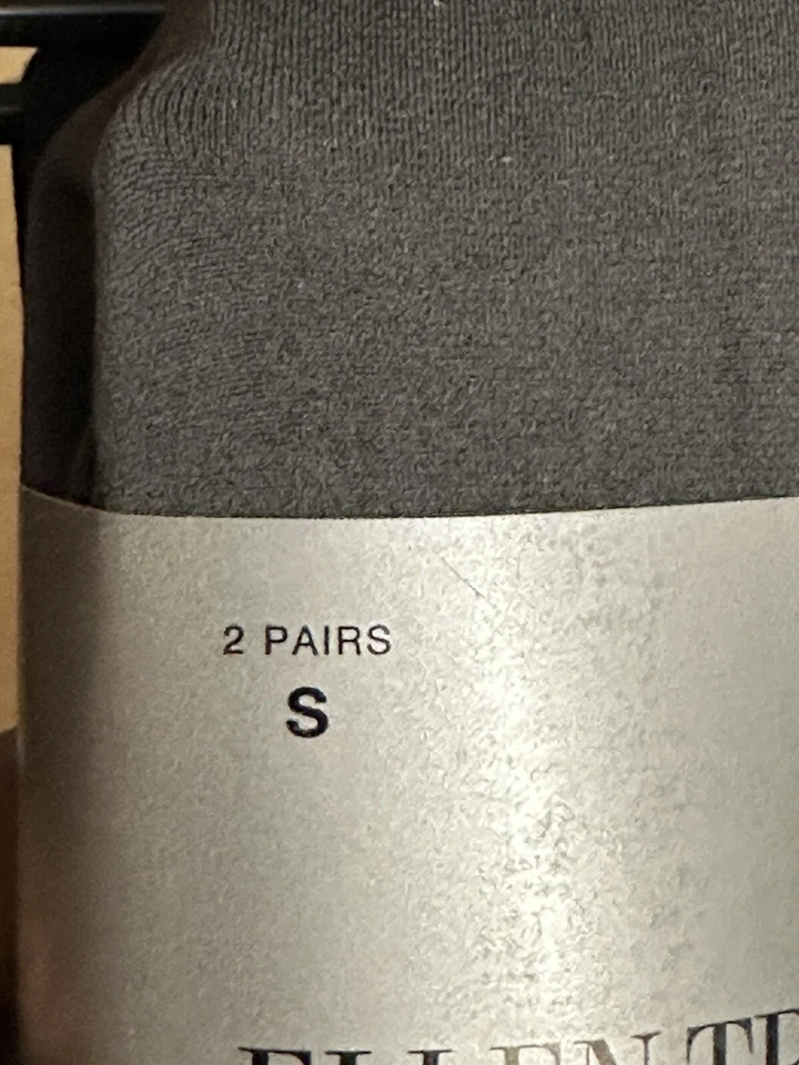 2 Pair Ellen Tracy Black And Grey Nylon Spandex Tights Style #301524 Sz S - Image 4 of 4