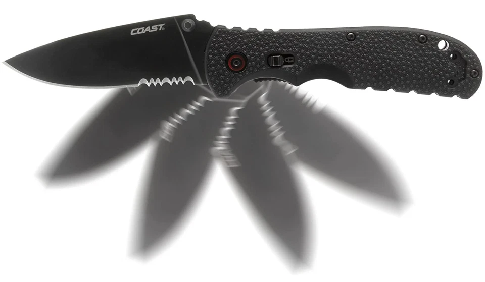 Cuchillo plegable Coast RX350 Blade Assist con bloqueo máximo clip de 3 posiciones negro Foto 4 de 4