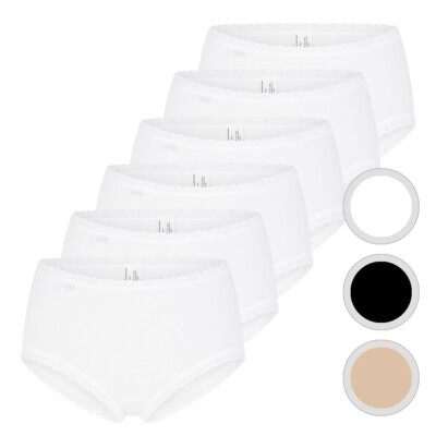 6er Spar-Pack - Sloggi 24/7 Cotton Lace - Damen - Midi Slip Unterhose Baumwolle