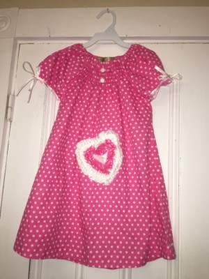 LELE VINTAGE GIRLS SZ 4t PINK WHITE POLKA DOT DRESS