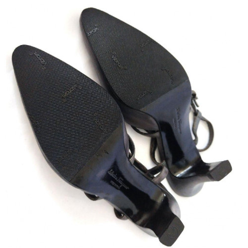 Salvatore Ferragamo Strap High Heels Size: 5C Gray Leather VG limited From JAPAN - Bild 12 von 12