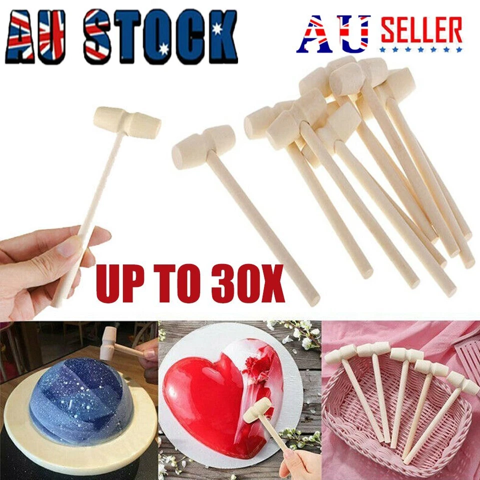 UP TO 30X  Mini Wooden Hammer Balls Toy Pounder Replacement Wood Mallets BaHA