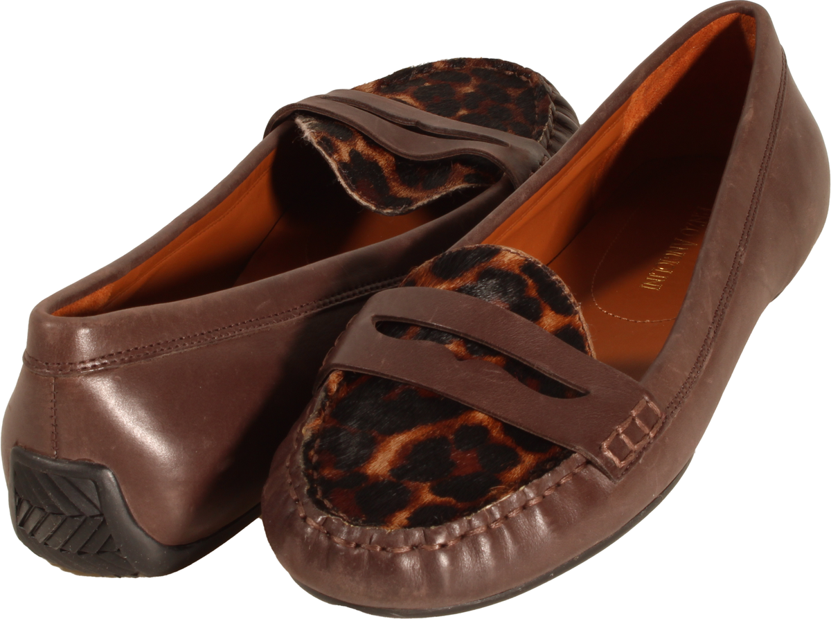 Enzo Angiolini Fridey Womens Penny Loafer Dark Brown Leather US