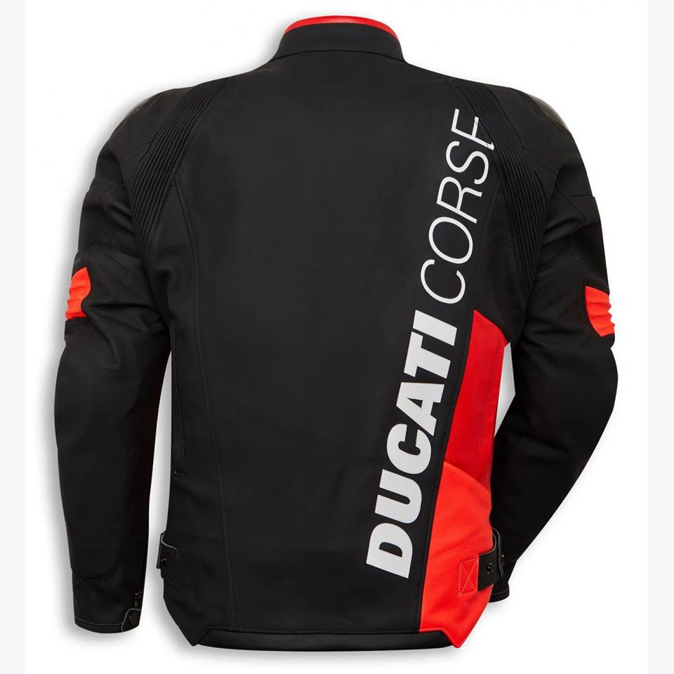 Ducati Corse C6 Black Men Motorbike Racing Leather Jacket - Image 2 of 4