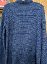 #205 LOGO by Lori Goldstein Mock Neck Stripe Boucle Sweater Size XXS