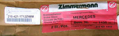 Zimmermann 400.1436.00 - Front Disc Brake Rotor, Pair (2)