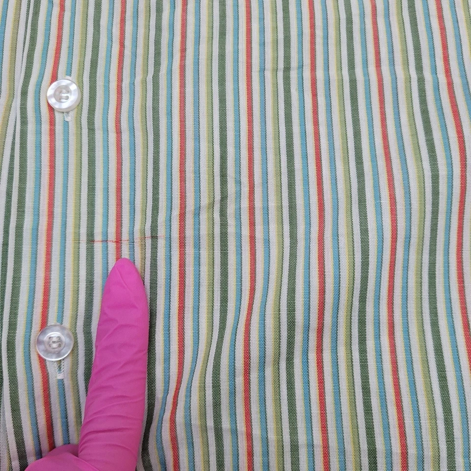 Vintage 80s Van-Heusen Disco Colorful Shirt S/M 20x31 Rainbow - Image 4 of 4