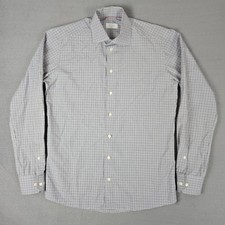 Eton Shirt Mens 41/16 Slim Fit Plaid Long Sleeve Button Down Work Office