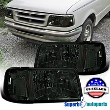 Fits 1993-1997 Ford Ranger 2in1 Style Smoke Headlights Corner Signal Lamps Pair Fits 1993-1997 Ford Ranger 2in1 Style Smoke Headlights Corner Signal Lamps Pair