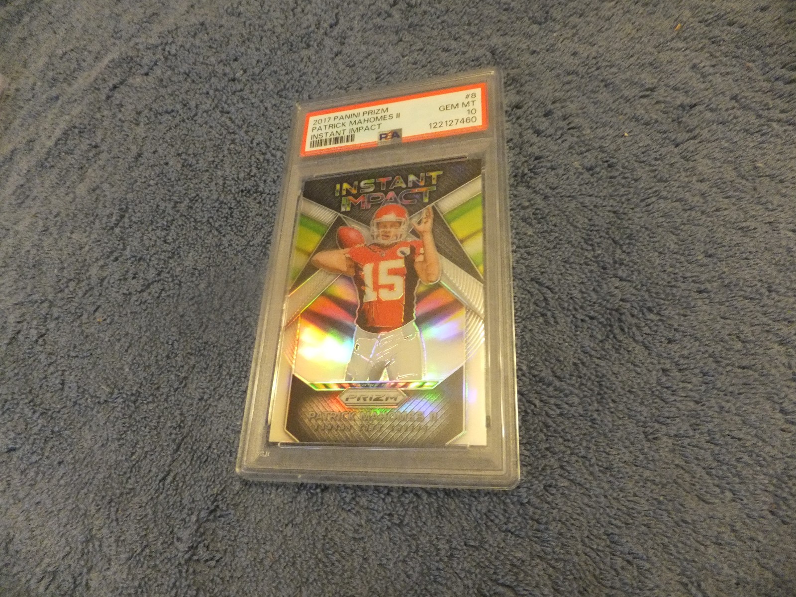Patrick Mahomes II 2017 Panini Prizm Instant Impact #8 RC PSA 10 Gem Mint
