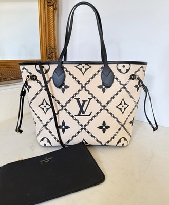 Louis Vuitton Neverfull MM Tote Monogram Empreinte Giant LV Broderies Authentic