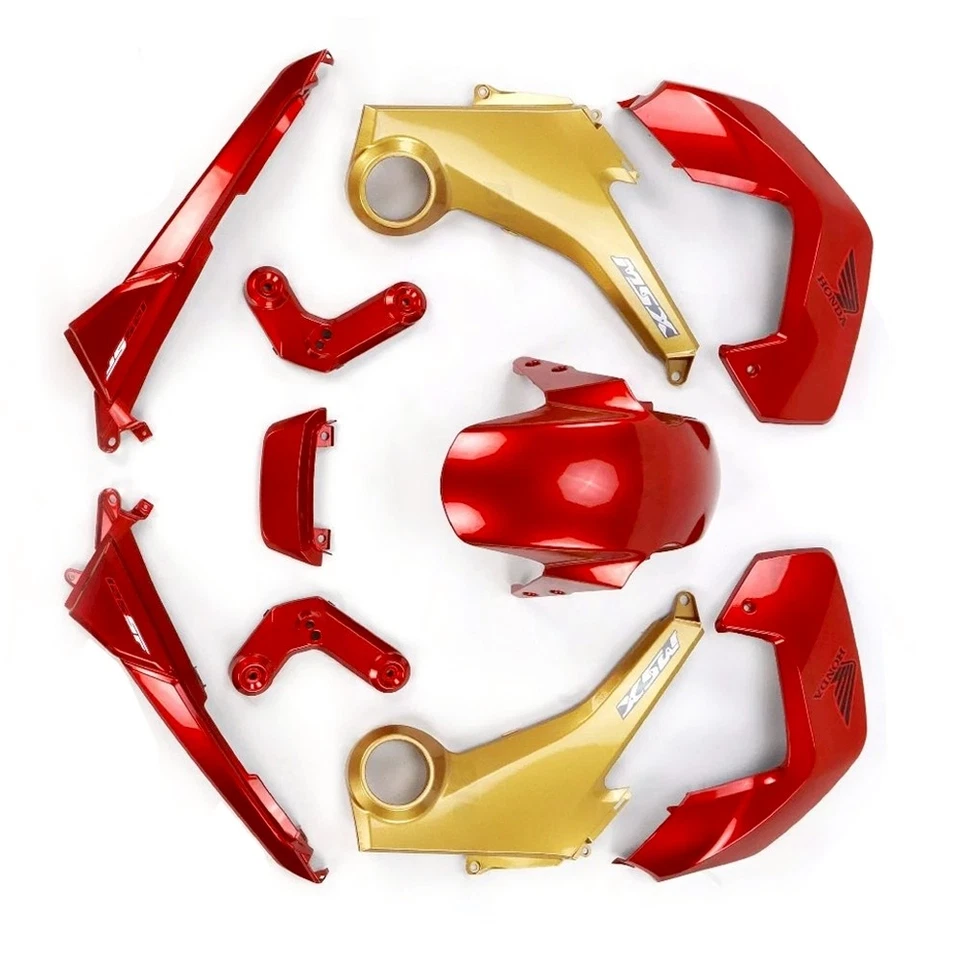 FAIRING FULL SET BODY KITS FRAME RED+GOLD FOR HONDA GROM MSX 125 2012-15 Foto 3 de 4