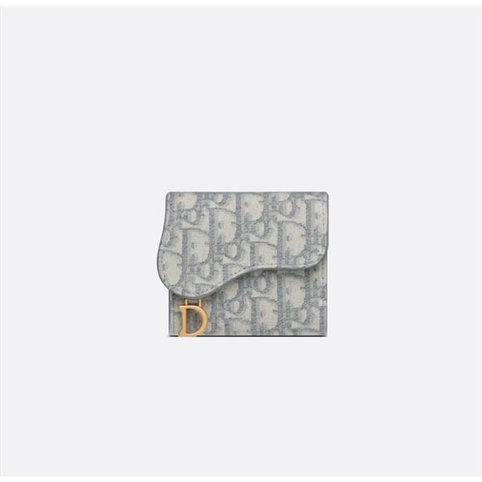 Dior Oblique Jacquard Saddle Lotus Bi-Fold Wallet S5652CTZQ-image