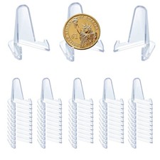 50 PCS Clear Acrylic Display Easel Stands Holder for Coins Cards Phone