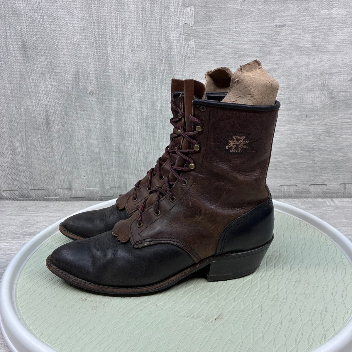 Vintage Abilene Boots Women's 11 Brown Leather Western Packer