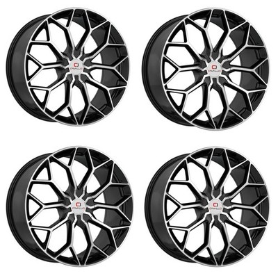 Set 4 22'' Cavallo CLV-44 Gloss Black Machined Wheels 22x8.5 5x112 5x4.5 38mm Rim