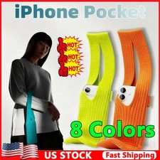 Knitted iPhone Pocket Bag Universal Phone Pouch Case 40 or 80cm Crossbody Hold