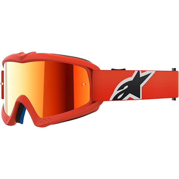 Alpinestars Youth Vision Motocross Goggles - Corp Orange / Mirror Red Lens
