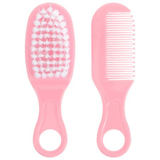 Baby Hair Brush and Comb Set for Newborns - Soft Massage Comb with Circular Teet
