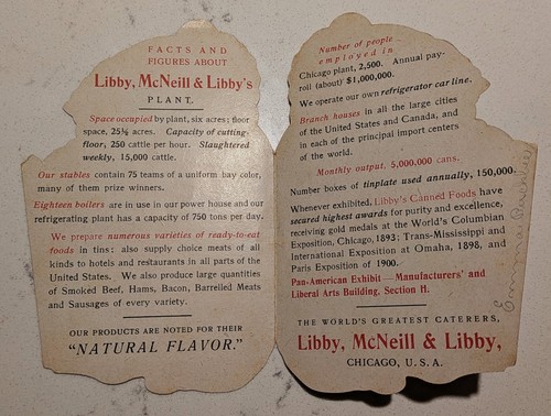 1901 Libby's ARE YOU A Buffalo Die Cut Fold Out Trade Card Pan American Expo - Picture 3 of 3