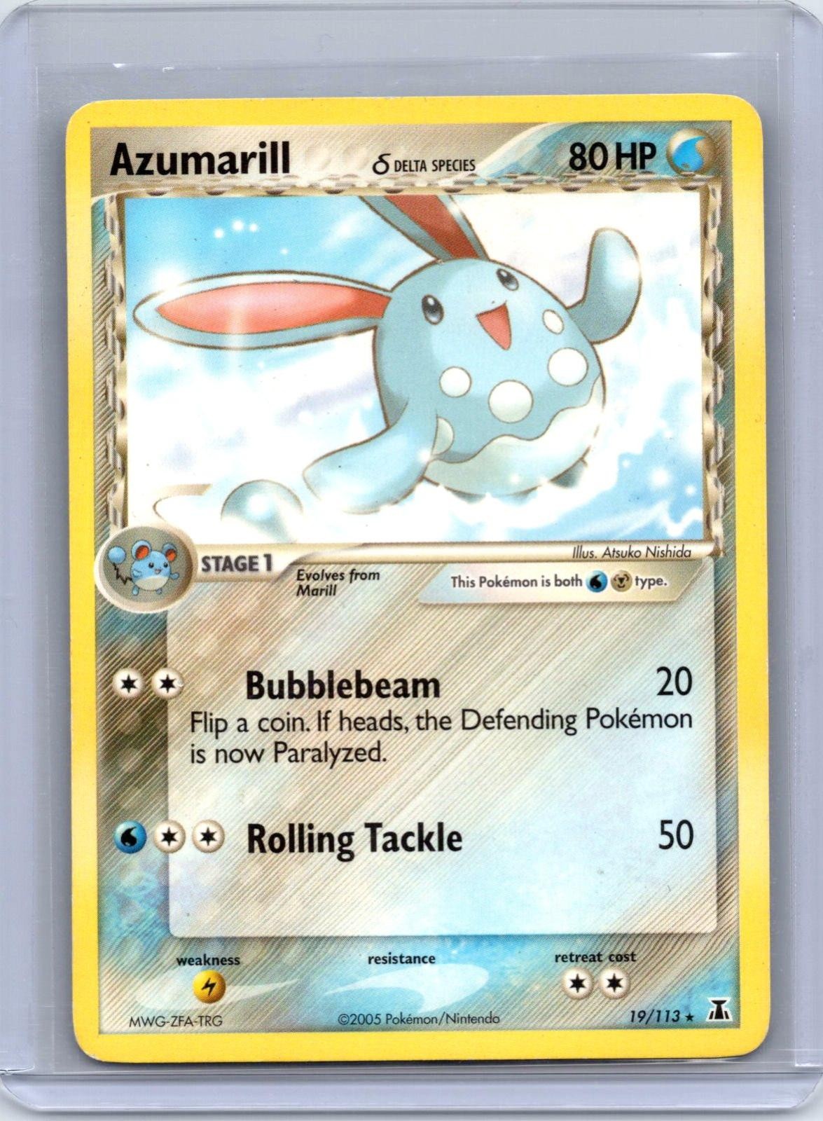 Azumarill 19/113 Rare Delta Species Pokemon Moderately Played