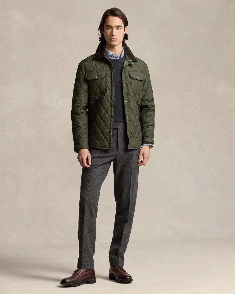 Ralph Lauren Polo Beaton Quilted Jacket Water-Proof Olive Green Corduroy  £395 - Image 4 of 4