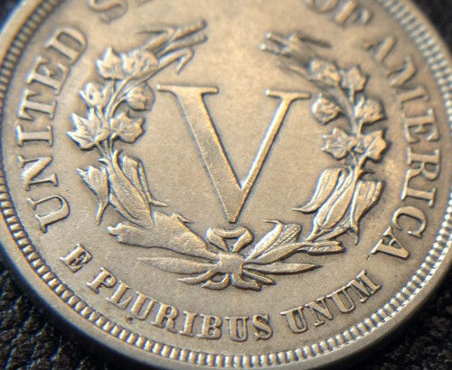 1883 Liberty V Nickel – NO CENTS Variety – Dramatic Die Crack ERROR! First-Year - Picture 7 of 8