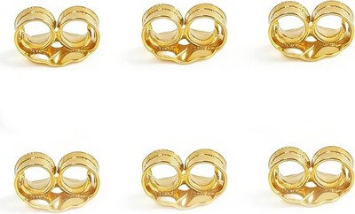 14K Gold Earring Backs for Stud Earrings - Yellow Locking (3 Pairs)
