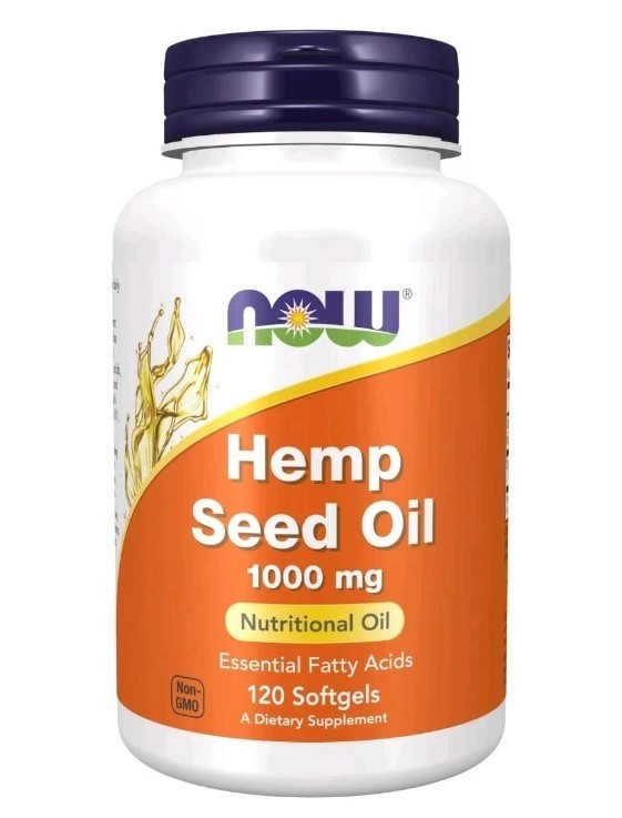 NOW Hemp Seed Oil Softgels 120 Count X 3 Non-GMO Essential Fatty Acids 09/2026