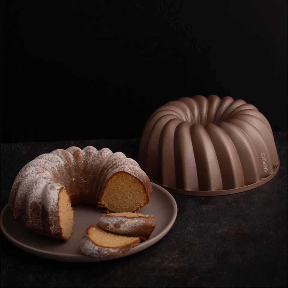 HAPPIELS 10 tazas tubo acanalado bandeja para pasteles antiadherente, sin PFOA Foto 2 de 4