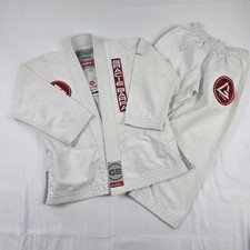 Gracie Barra Gi Set Kids 7-8 Y3 White Jiu Jitsu Uniform Jacket Pants Logo Equipe