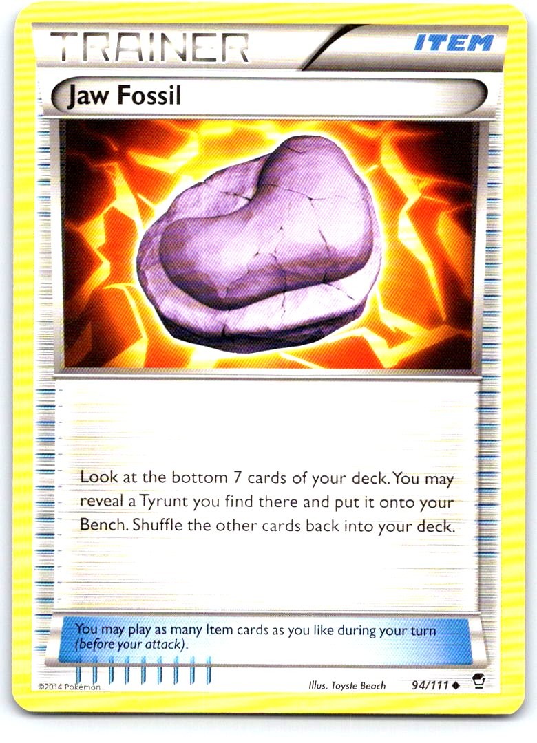 Jaw Fossil 94/111 Uncommon Furious Fists Pokemon Near Mint