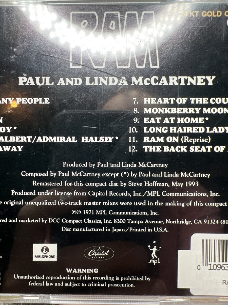 Ram by Linda McCartney/Paul McCartney (CD, May-1993, DCC Compact