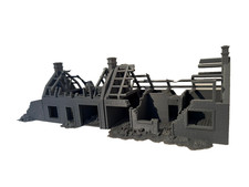 28mm Ruined Double House Tabletop Terrain Wargaming Buildings Destroyed Street