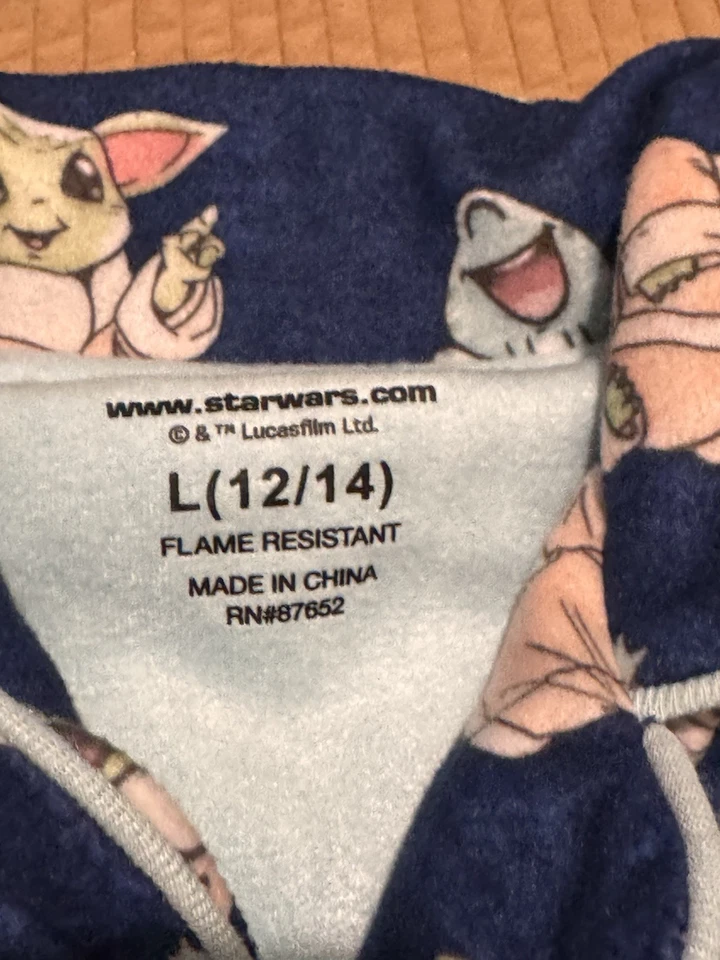 Baby Joda Boys Pajama Set 2 Piece Size L 12/14 - Image 3 of 4